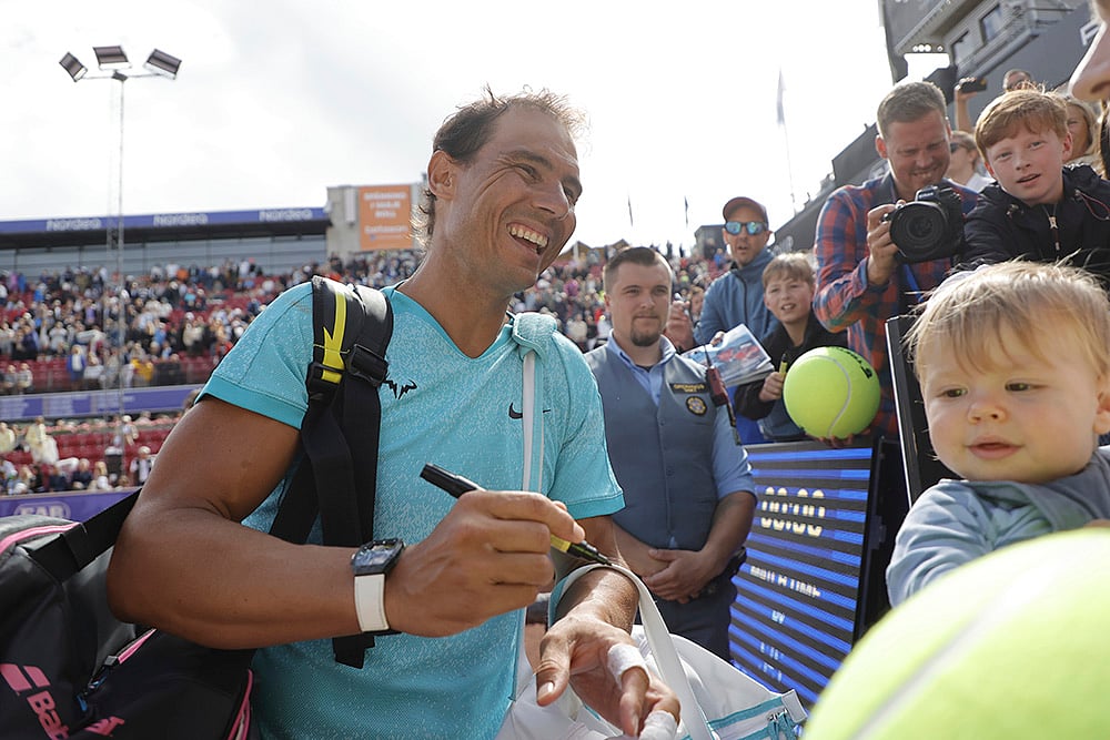 | Photo: Adam Ihse/TT News Agency via AP : Spain's Rafael Nadal